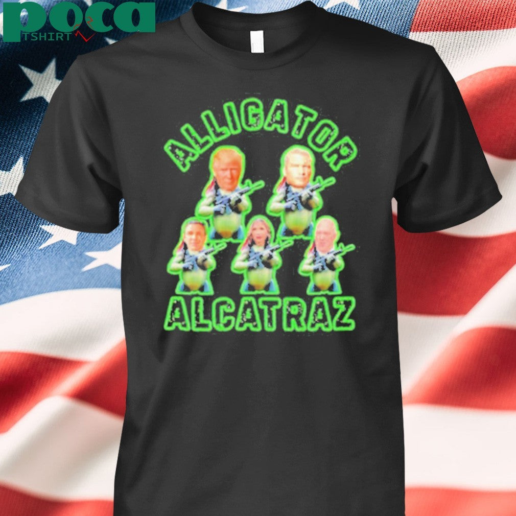 Alligator Alcatraz Trump gun shirt