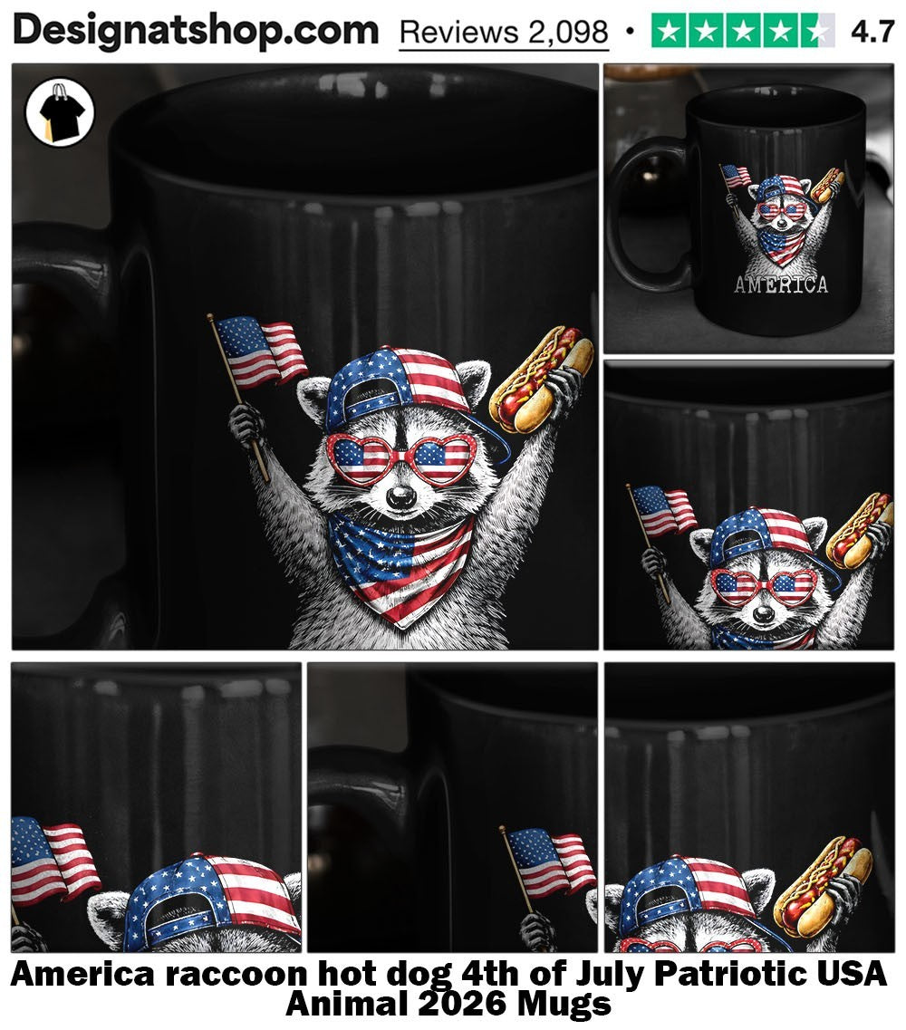 America raccoon hot dog 4th of July Patriotic USA Animal 2026 shirt