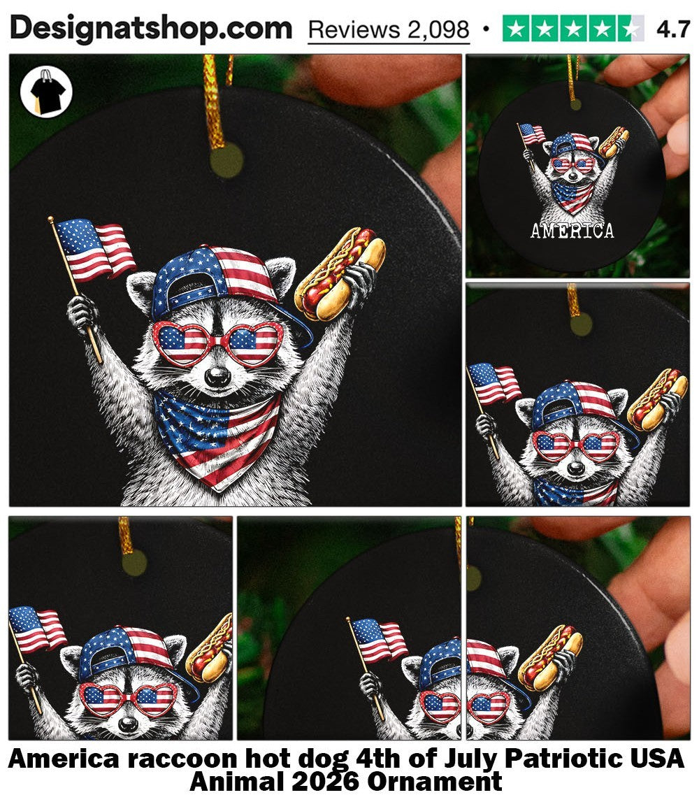 America raccoon hot dog 4th of July Patriotic USA Animal 2026 shirt