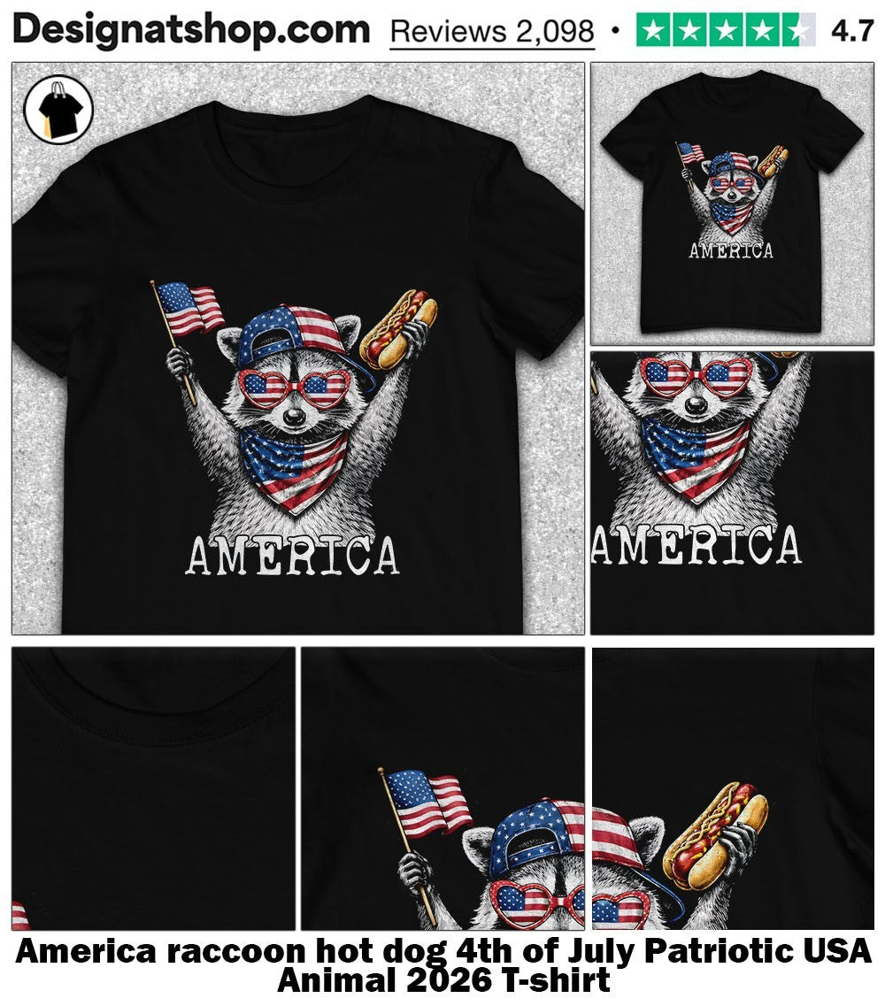 America raccoon hot dog 4th of July Patriotic USA Animal 2026 shirt