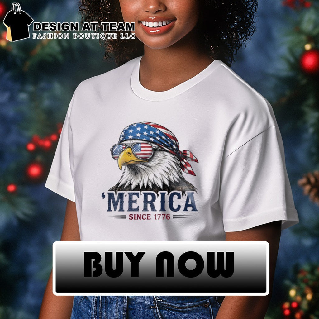 American Eagle Bandana Sunglasses Merica Since 1776 Patriotic 4th of July shirt
