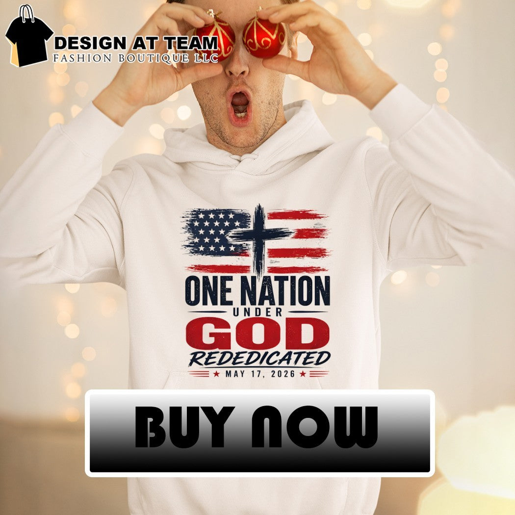 American Flag Cross Apparel One Nation Under God Rededicated May 17 2026 shirt