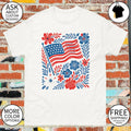 American flag Flowers Freedom Democracy Justice Truth Fdt Fot Botanical 4th of July shirt