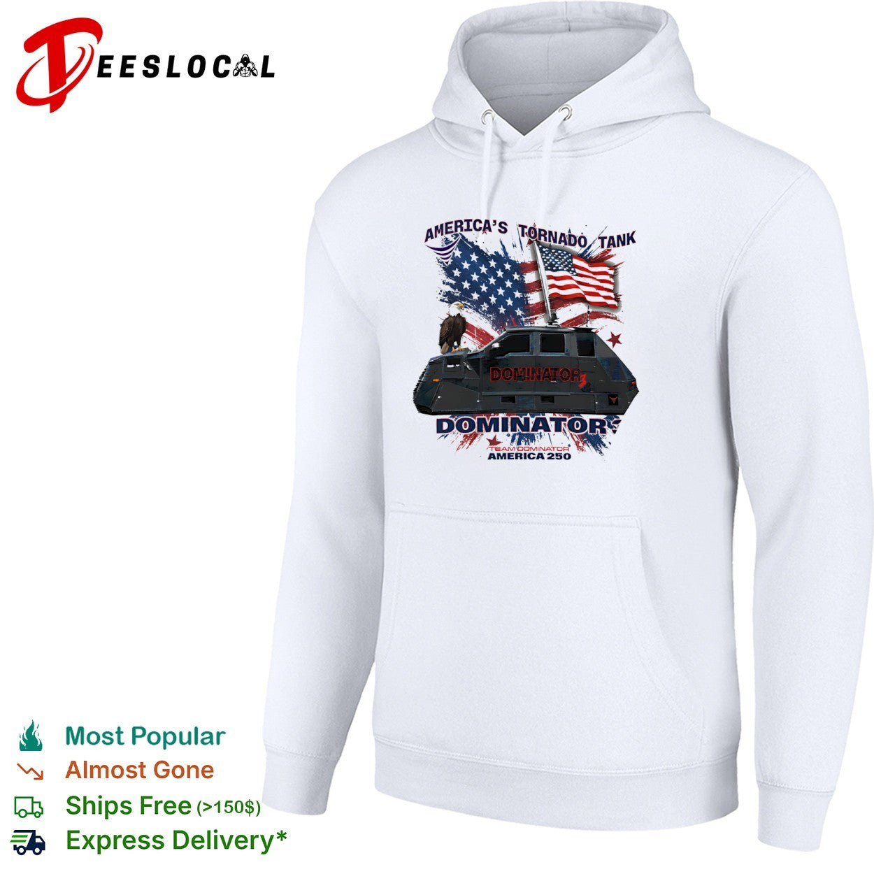 America’s Tornado Tank Dominator 3 Team Dominator America 250 eagle flag shirt