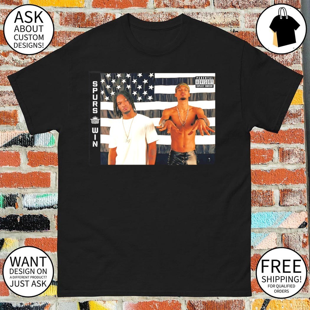 Andre 3000 Big Boi OutKast San Antonio Spurs Win Parental Advisory Explicit Content shirt
