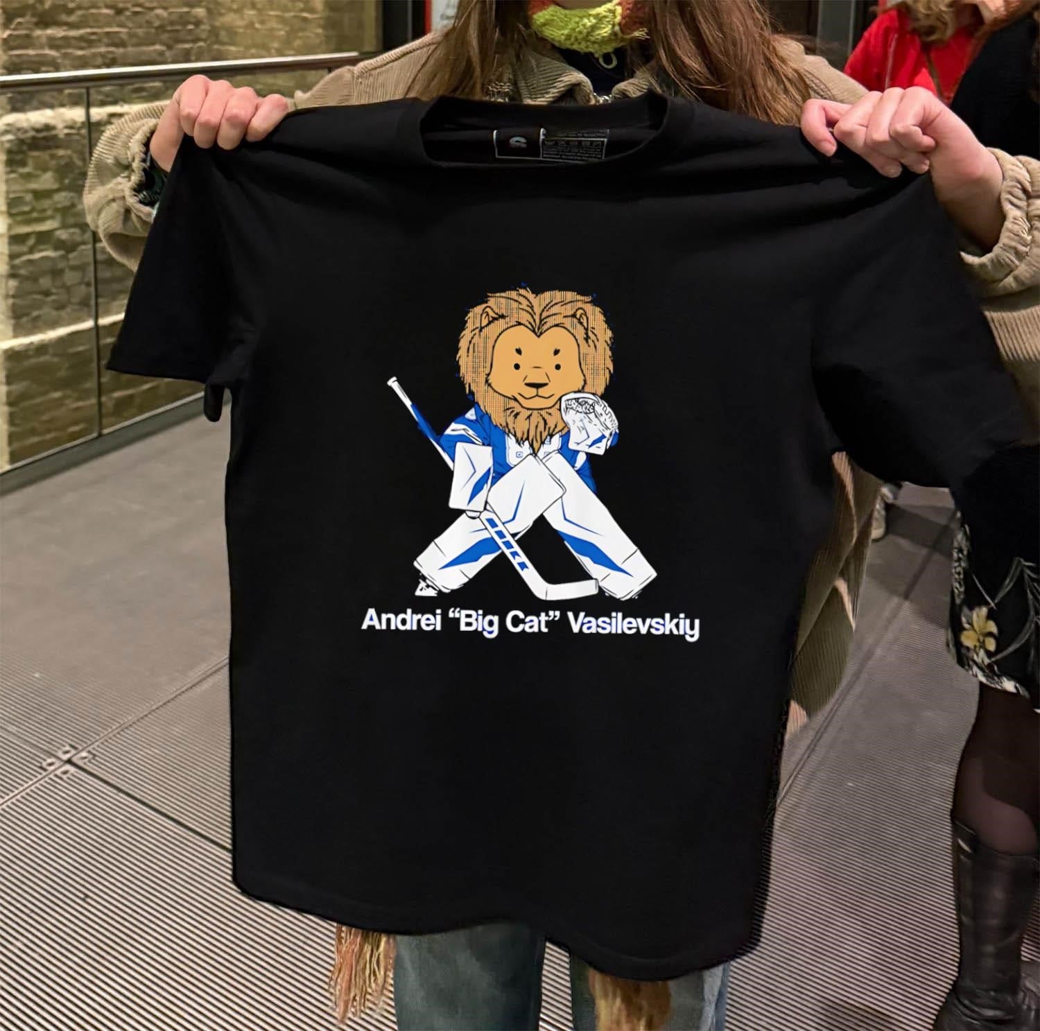 Andrei Big Cat Vasilevskiy Lion Mascot Hockey Goalie Illustration shirt