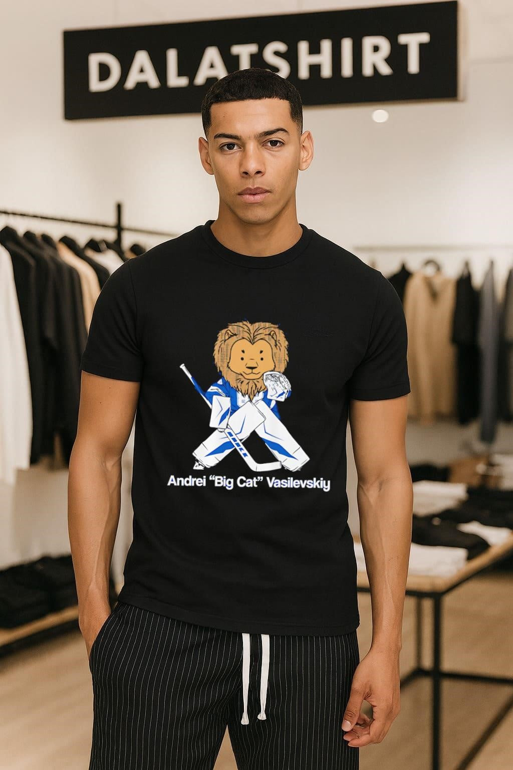 Andrei Big Cat Vasilevskiy Lion Mascot Hockey Goalie Illustration shirt