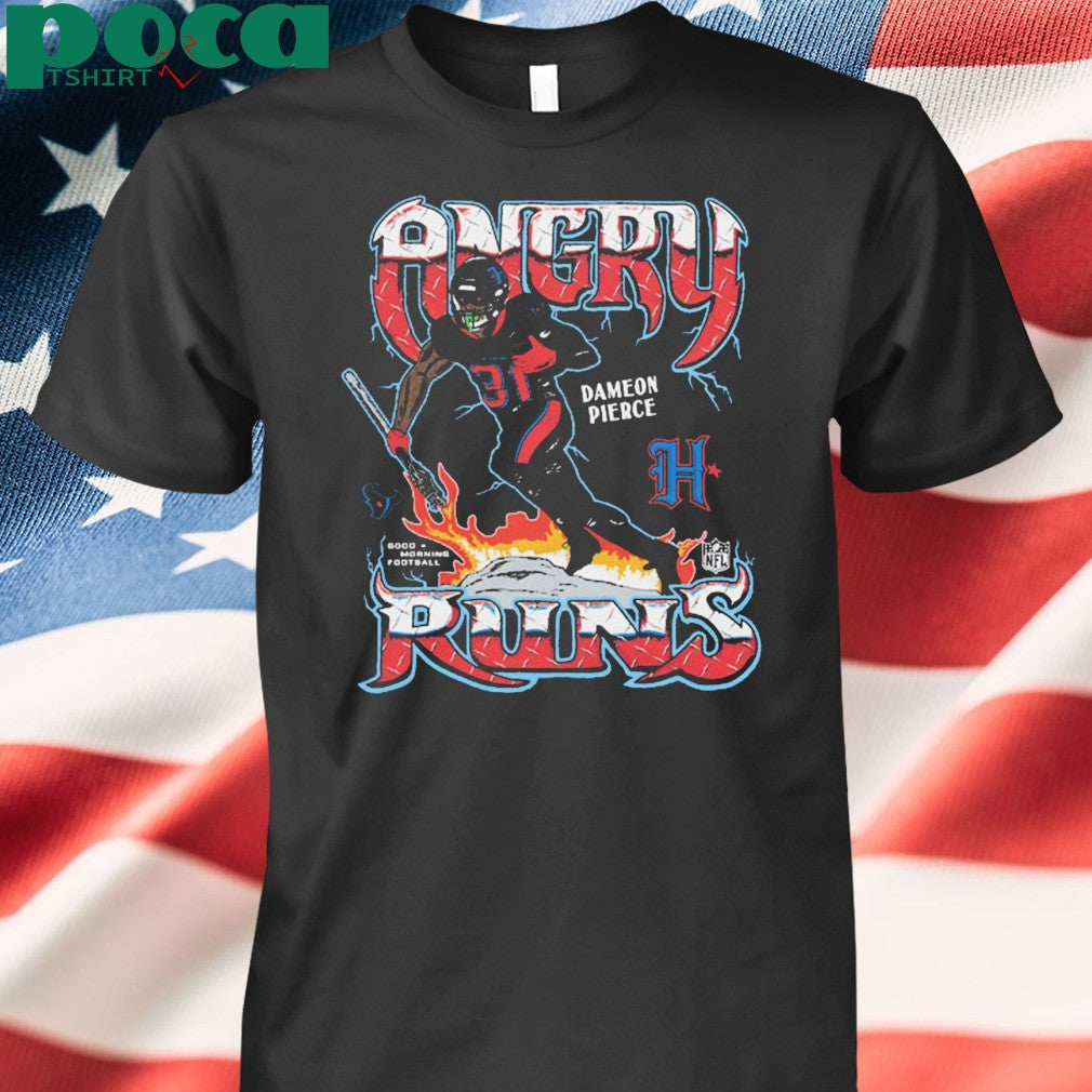 Angry Runs 2024 Texans Dameon Pierce T-Shirt