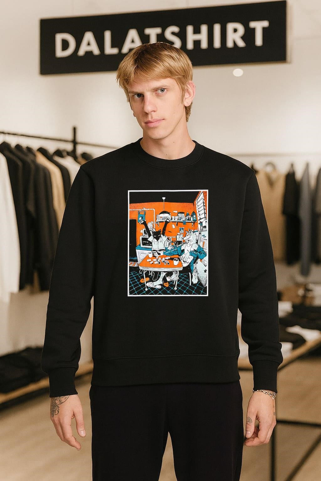 Animal Roommate Playing Cards Coffee Kitchen Scene shirt