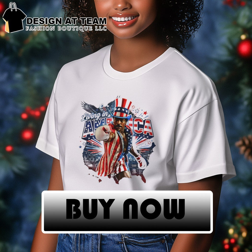 Apollo Creed Living In America Patriotic Boxing Fourth Of July Vintage shirt