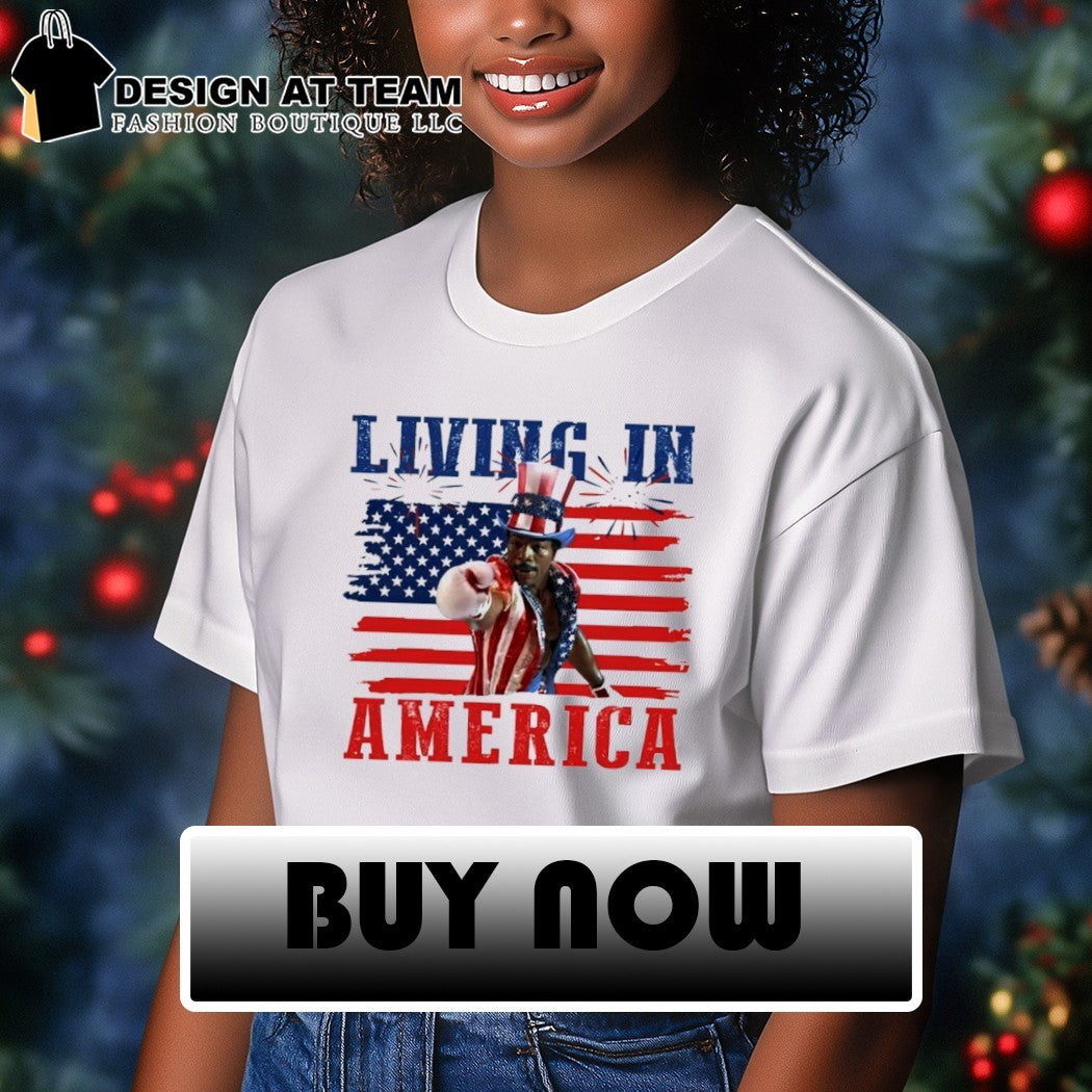 Apollo Creed Living In America retro USA 4th Of July shirt