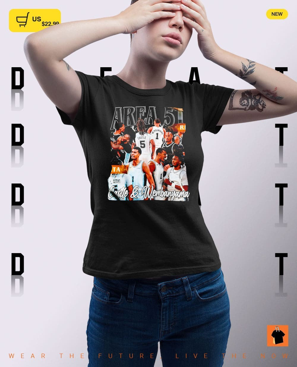 Area 51 Stephon Castle and Victor Wembanyama San Antonio Spurs Basketball shirt