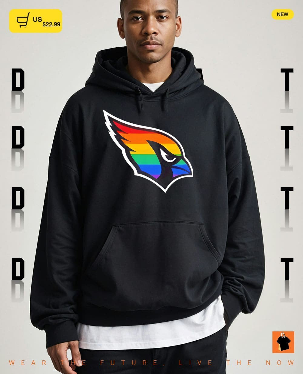 Arizona Cardinals rainbow pride mascot logo apparel unisex soft crewneck shirt