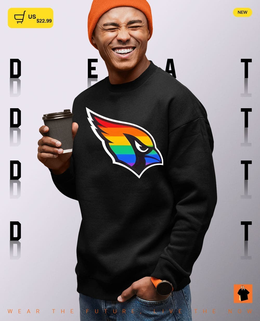 Arizona Cardinals rainbow pride mascot logo apparel unisex soft crewneck shirt