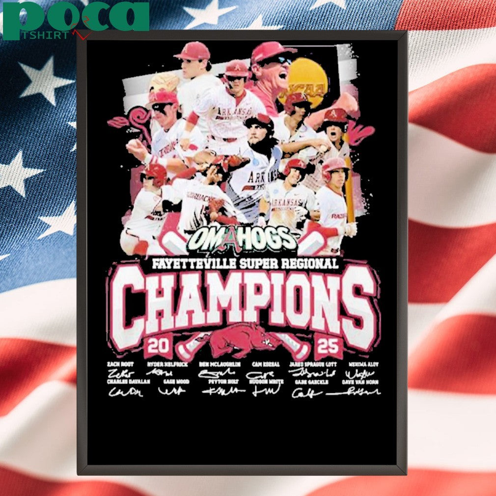 Arkansas Razorback Omahogs Fayetteville Super Regional Champions 2025 Shirt