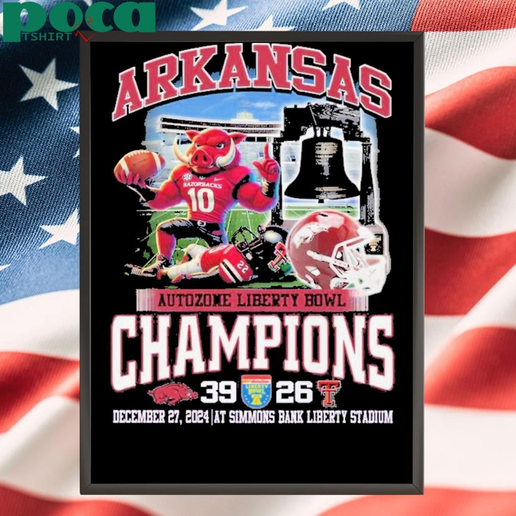 Arkansas Razorbacks Autozone Liberty Bowl Champions 2024 Fan T-Shirt
