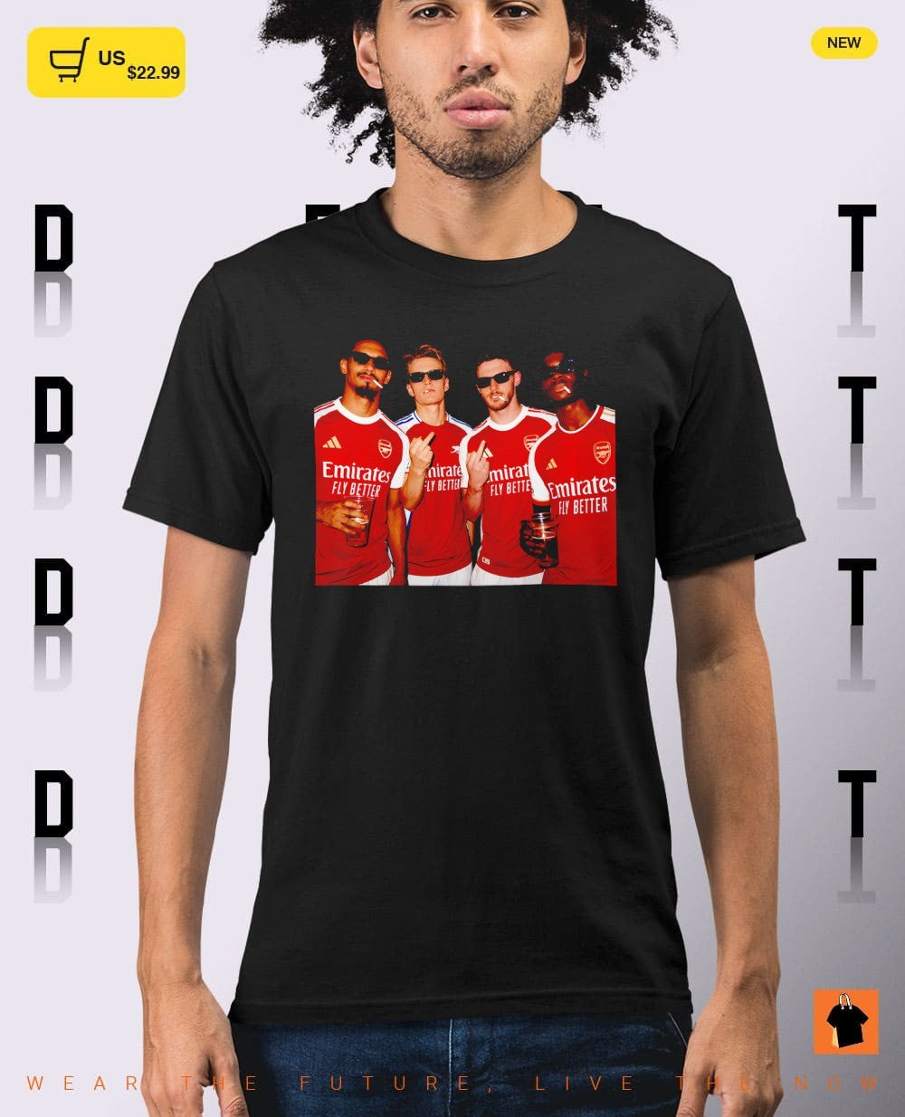 Arsenal FC Big 4 Saka Odegard middle finger shirt