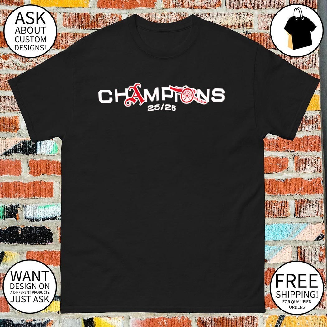 Arsenal FC Champions Squad 25 26 Premier League logo shirt