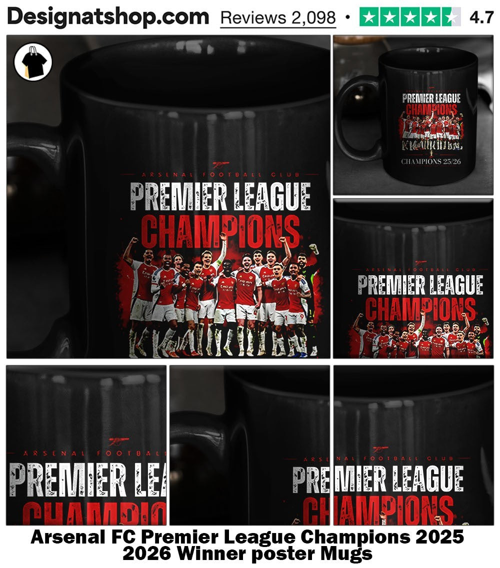 Arsenal FC Premier League Champions 2025 2026 Winner poster shirt