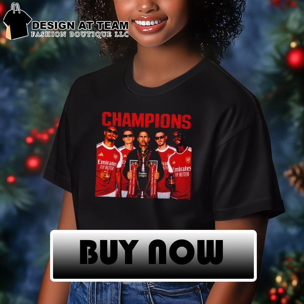 Arsenal Mikel Arteta Saka Odegard Middle Finger Photo Premier League Champions 2025 26 shirt