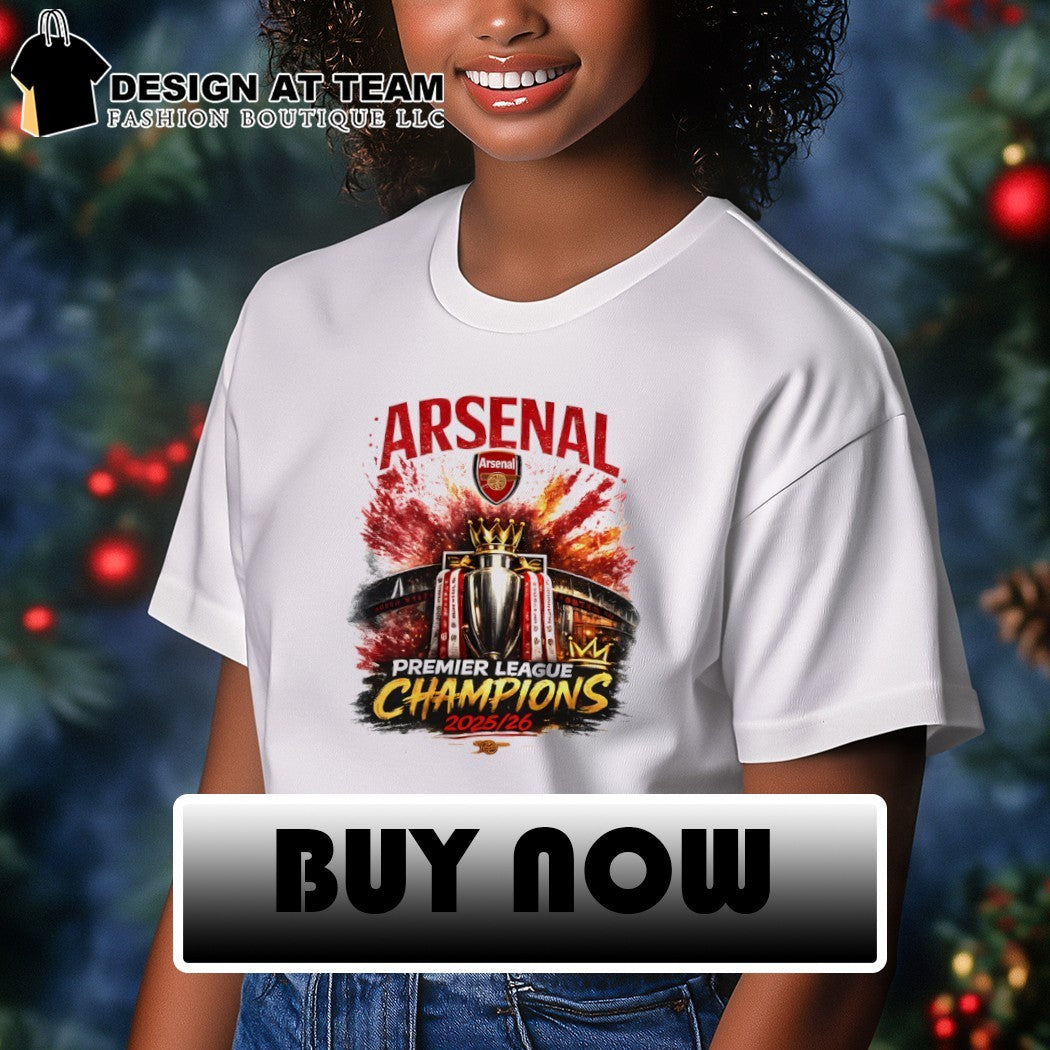 Arsenal Premier League Champions 2025 26 Retro Football graphic shirt