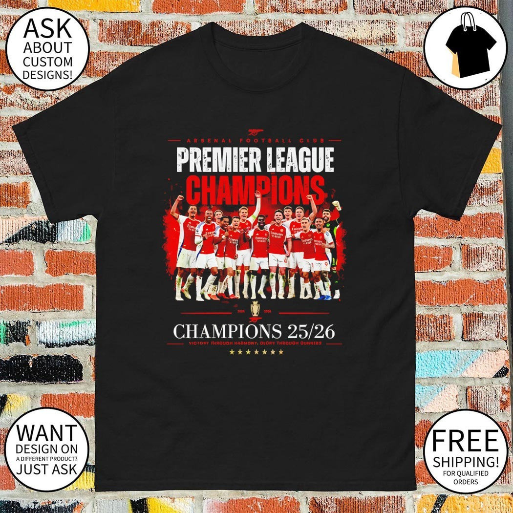 Arsenal Premier League FC Champions 25 26 Victory shirt