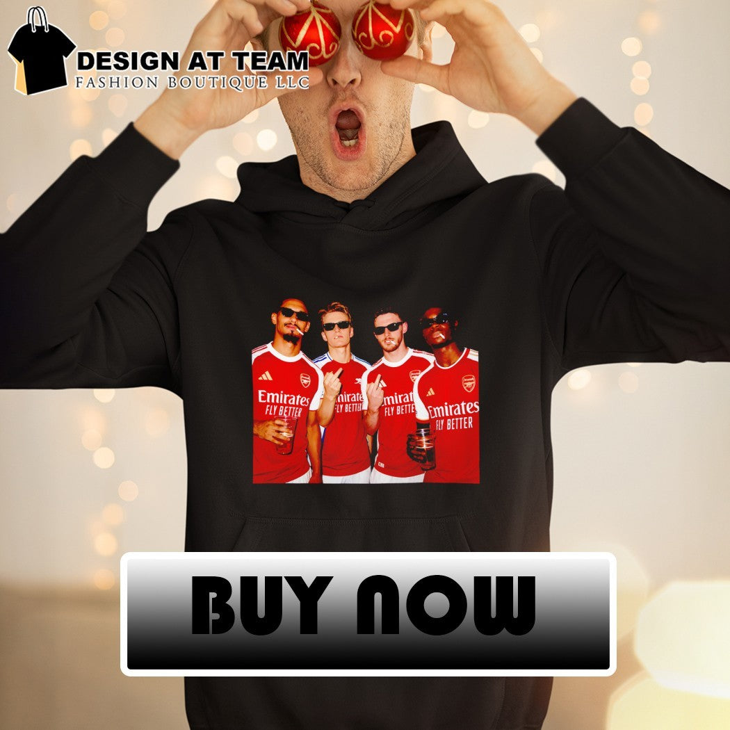 Arsenal Saka Odegard Middle Finger Photo Premier League Champions 2025 26 shirt