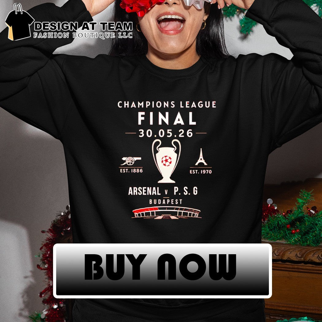Arsenal and Paris Saint-Germain Champions League Final est 1886 1970 shirt