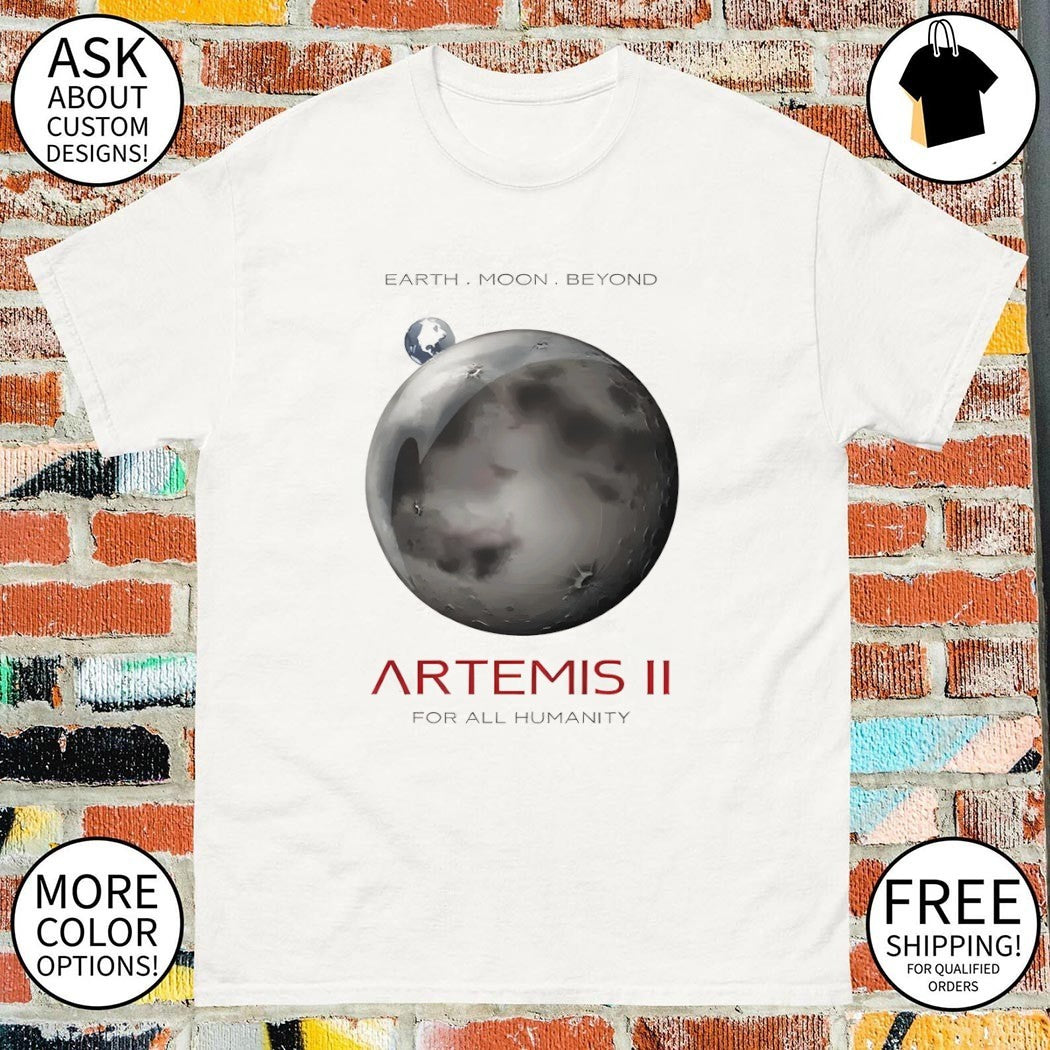 Artemis II Moon Mission Nasa Space Exploration Earth Moon Beyond for all humanity shirt