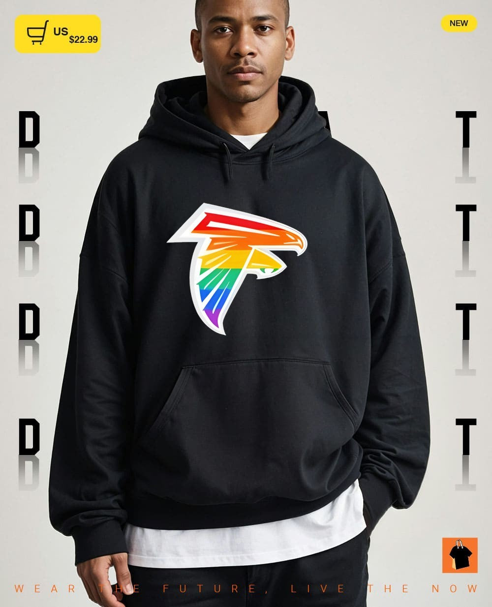 Atlanta Falcons rainbow sports team logo pride apparel for men women fan shirt