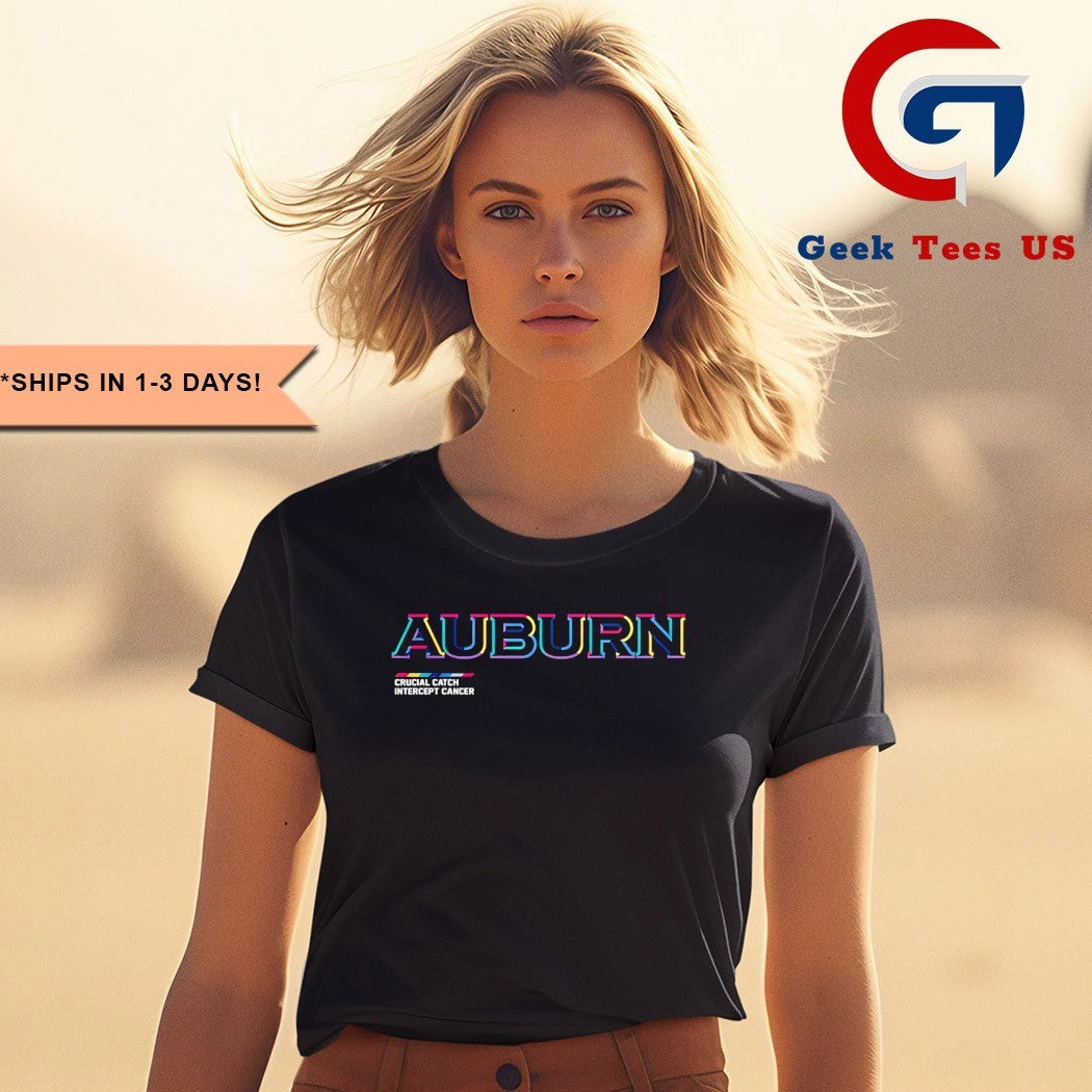 Auburn Tigers Football 2025 Crucial Catch Intercept Cancer T-shirt