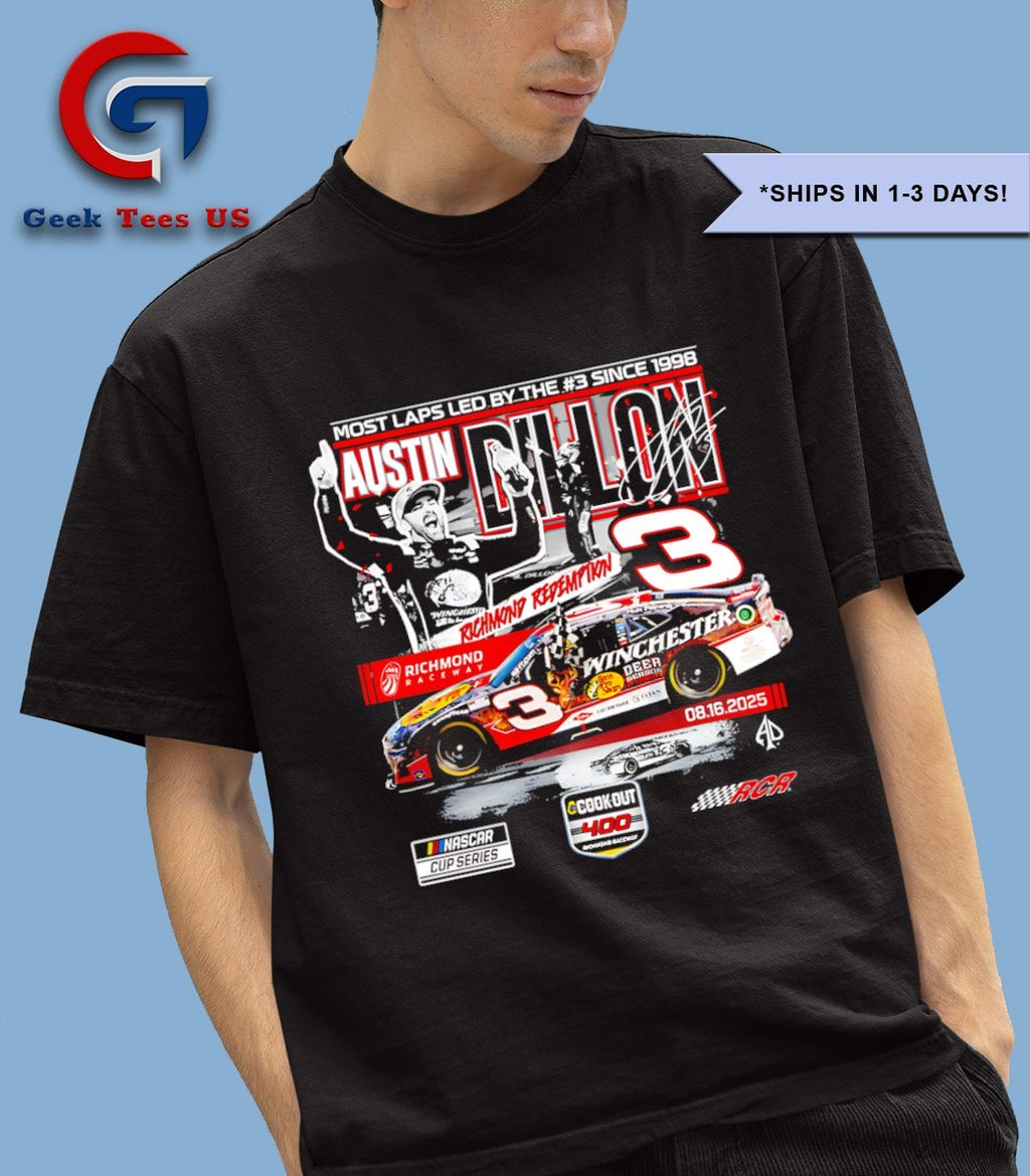 Austin Dillon Checkered flag Sports 2025 Cook Out 400 Race Winner shirt
