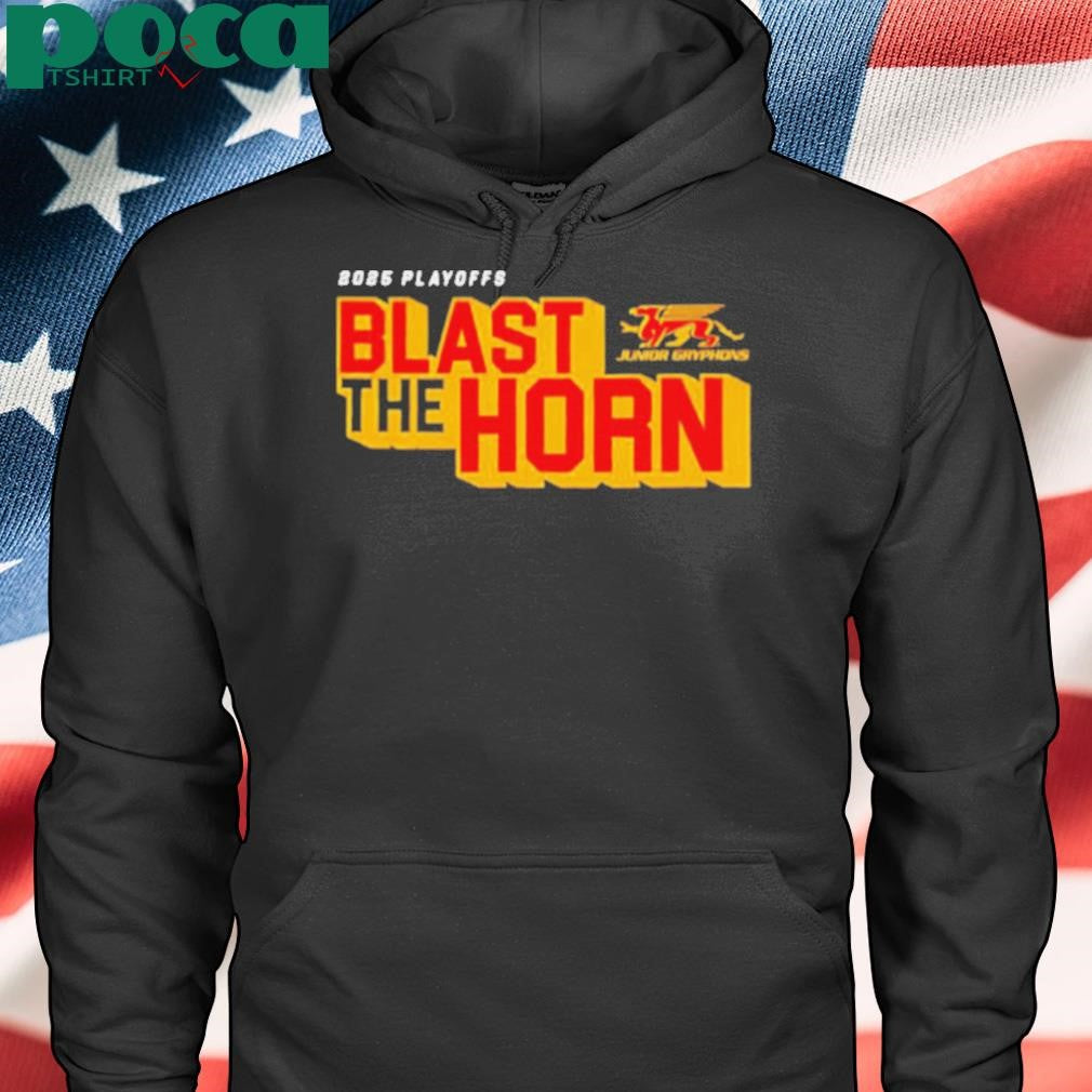 Authorized 2025 Guelph Jr Gryphons Playoff blast the horn shirt