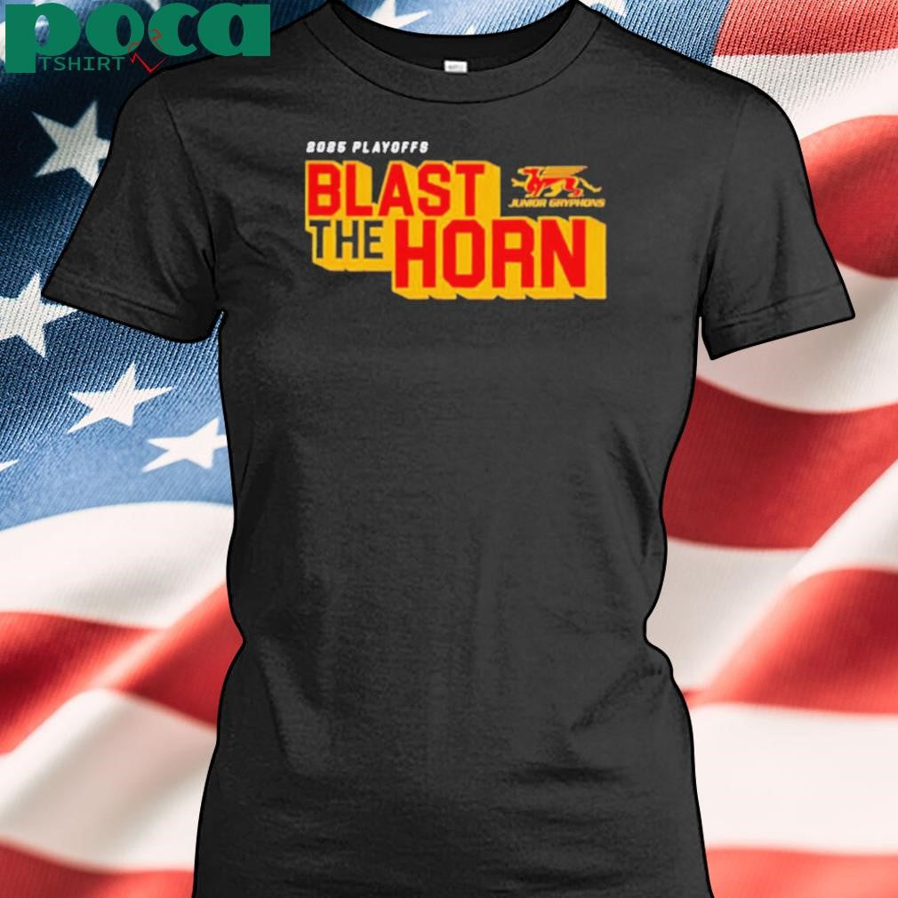 Authorized 2025 Guelph Jr Gryphons Playoff blast the horn shirt