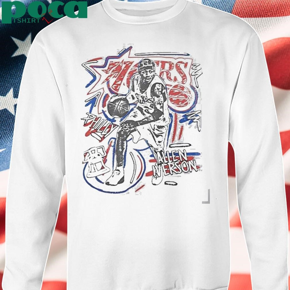 Authorized Allen Iverson Philadelphia 76ers Hardwood Classics Chalked Up Shirt