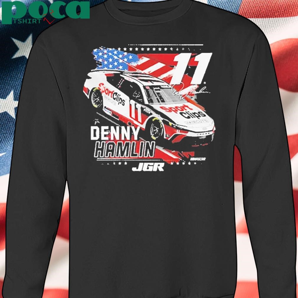 Authorized Denny Hamlin Joe Gibbs Racing Team Collection Patriotic Car T-shirt