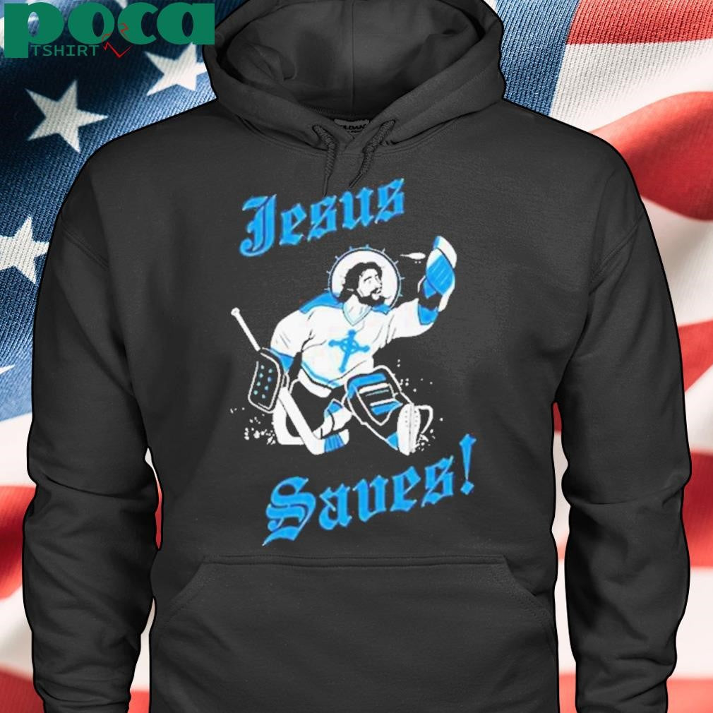 Authorized Jesus Plays Hockey Jesus Saves Christian Shirt