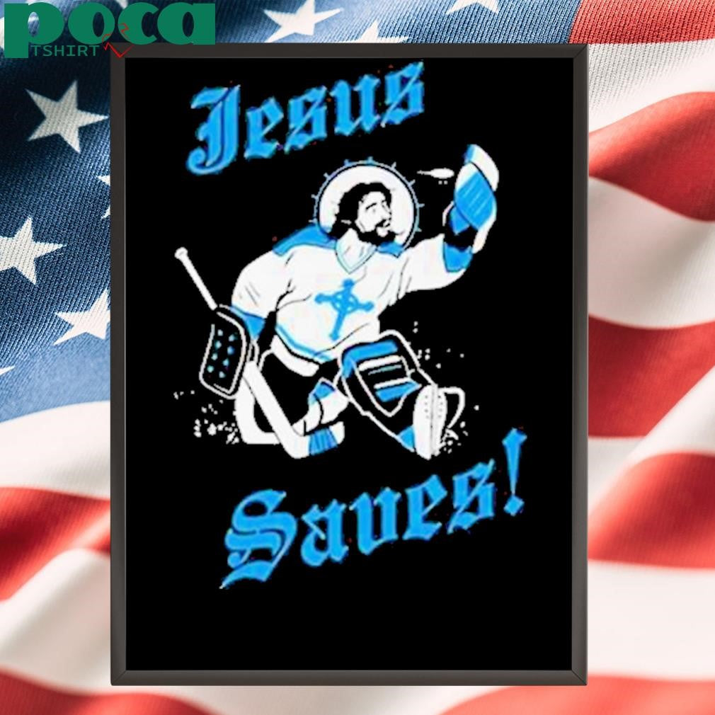 Authorized Jesus Plays Hockey Jesus Saves Christian Shirt