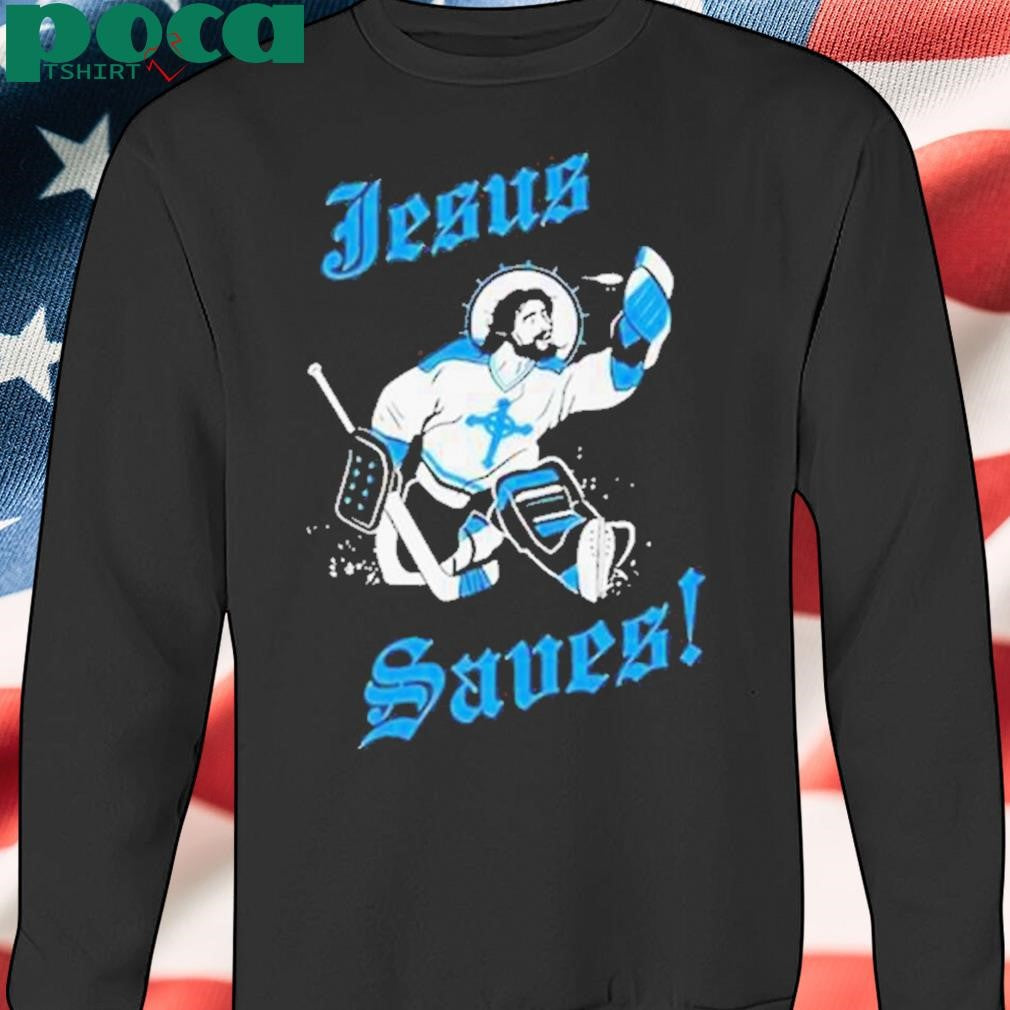 Authorized Jesus Plays Hockey Jesus Saves Christian Shirt