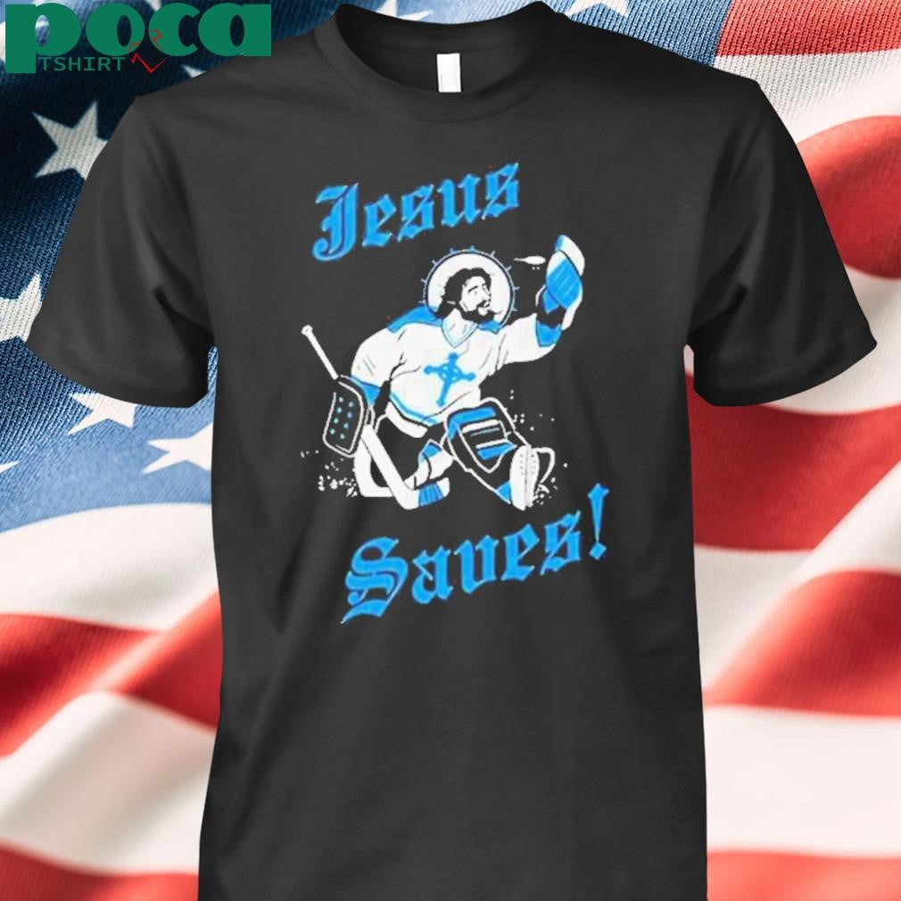 Authorized Jesus Plays Hockey Jesus Saves Christian Shirt