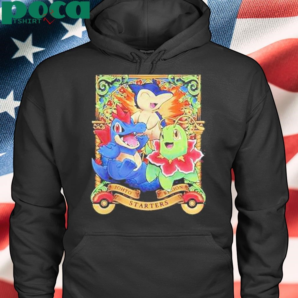 Authorized Johto Region Starters Chikorita Cyndaquil And Totodile Shirt