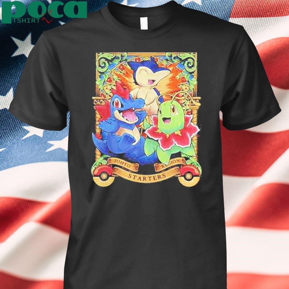 Authorized Johto Region Starters Chikorita Cyndaquil And Totodile Shirt