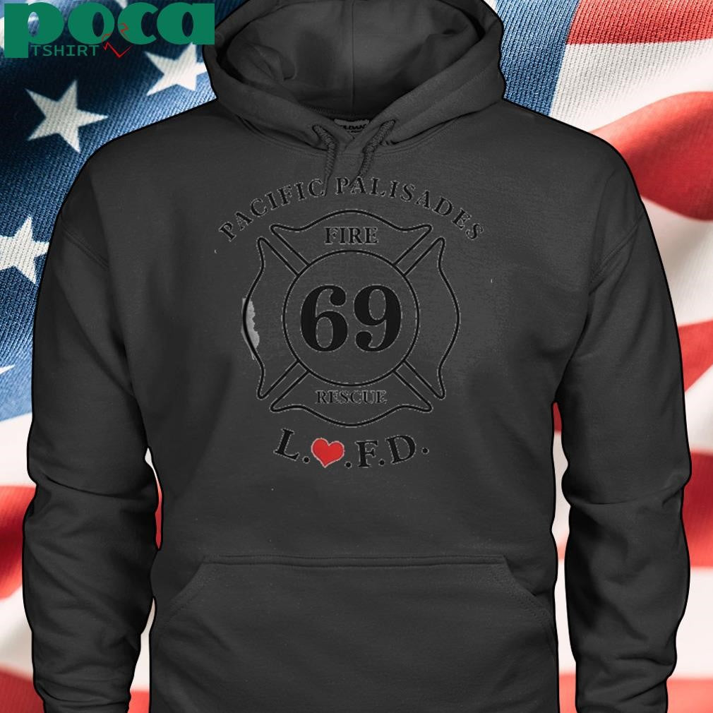 Authorized Men’s Retro LAFD Fire Station 69 Pacific Palisades Print T-Shirt