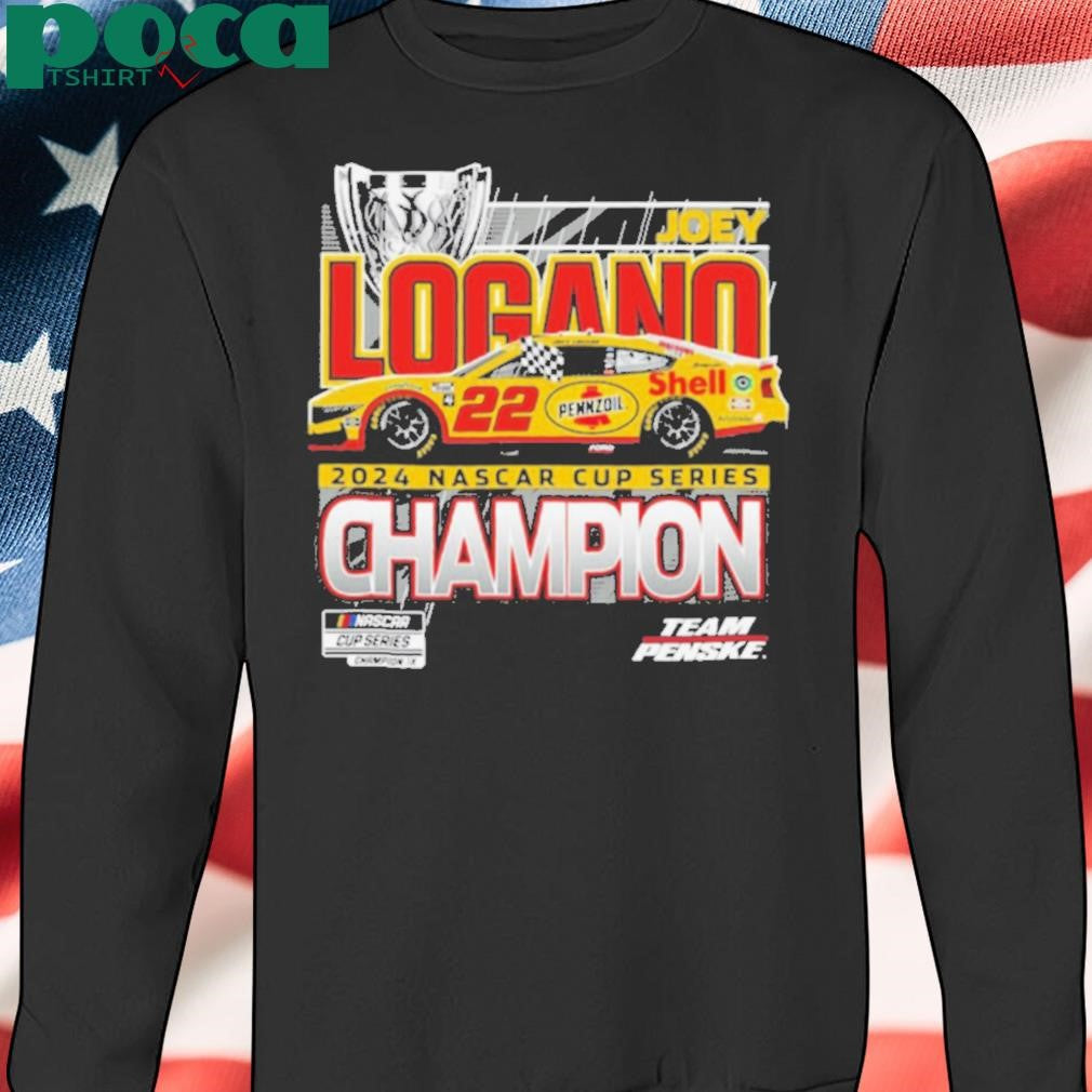 Authorized Men’s Team Penske Black Joey Logano 2024 NASCAR Cup Series Champion Official T Shirt
