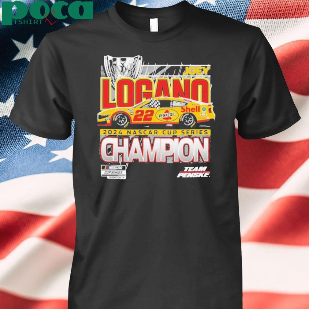 Authorized Men’s Team Penske Black Joey Logano 2024 NASCAR Cup Series Champion Official T Shirt