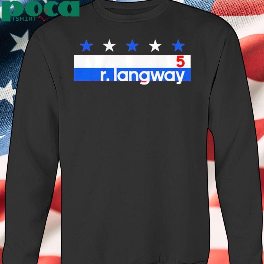 Authorized Rod Langway Name Number Stripe shirt