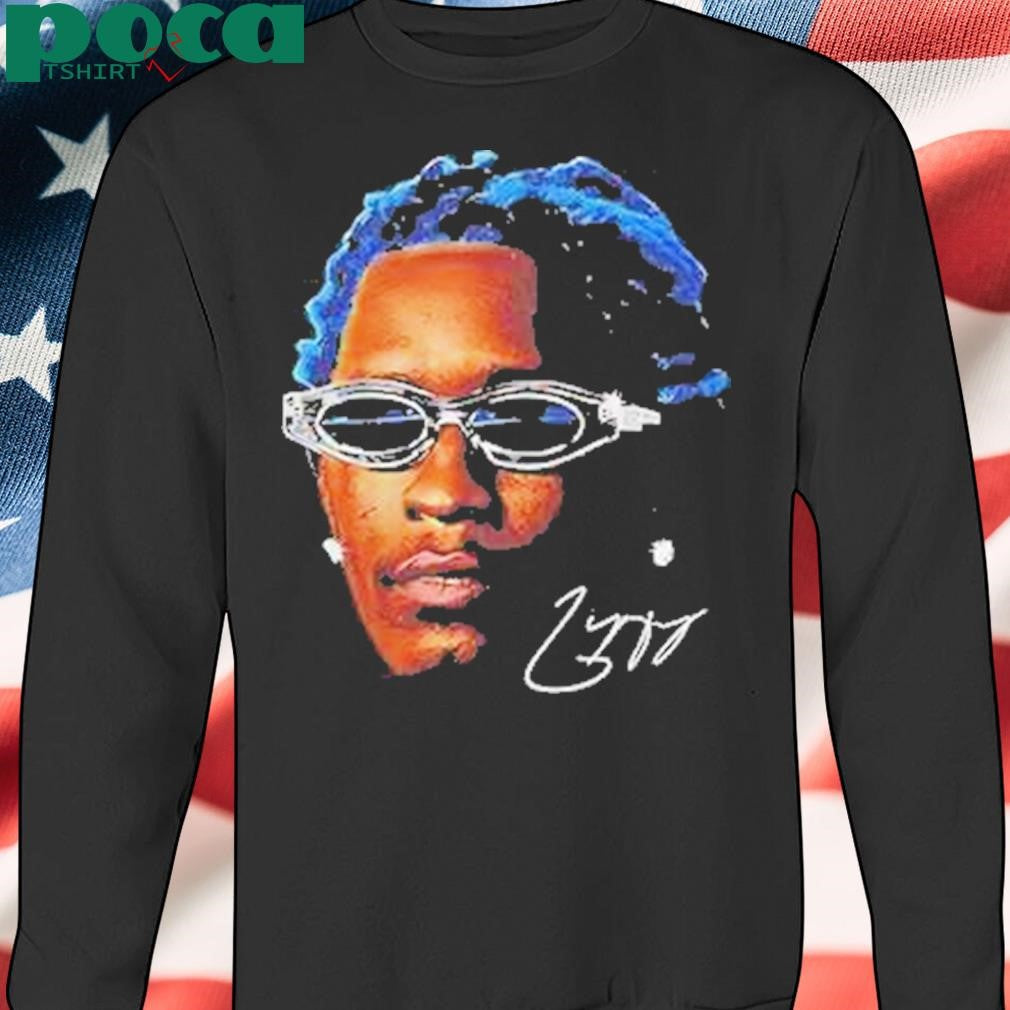 Authorized Thugger Big Face Blue Hair Vintage Rapper Graphic Shirt
