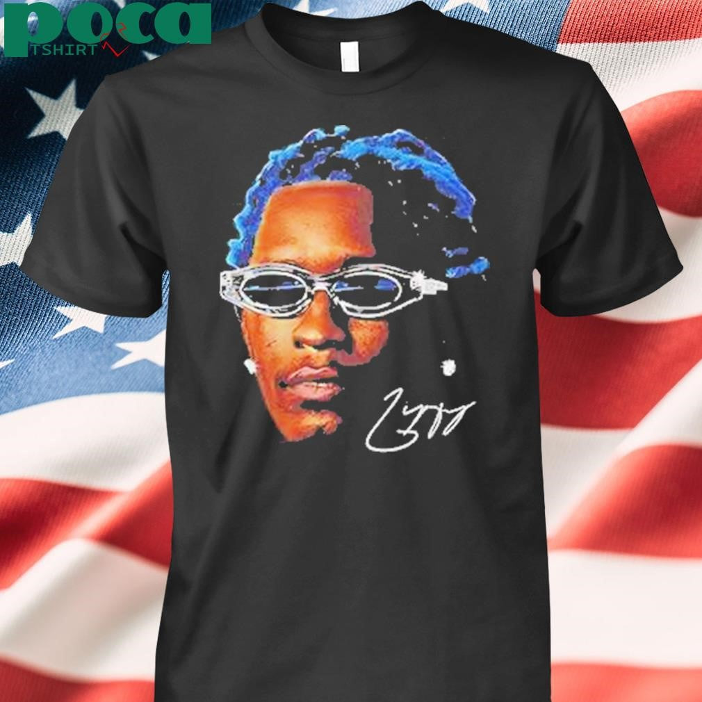 Authorized Thugger Big Face Blue Hair Vintage Rapper Graphic Shirt
