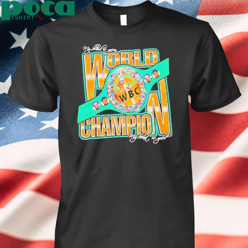 Authorized WBC world champion my blood is green my heart gold boxing Shirt