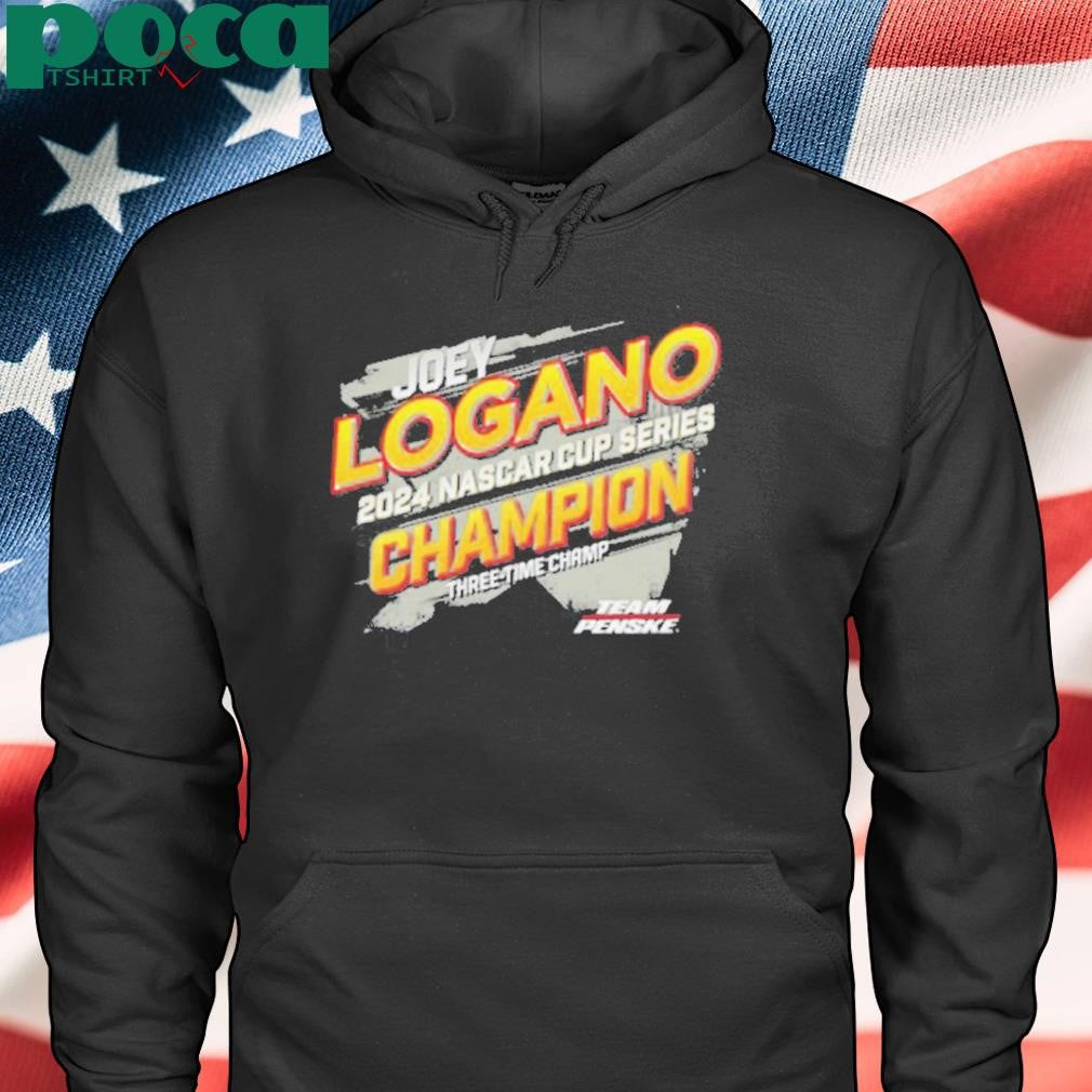 Authorized Women’s Team Penske Black Joey Logano 2024 NASCAR Cup Series Champion Vintage V Neck T Shirt